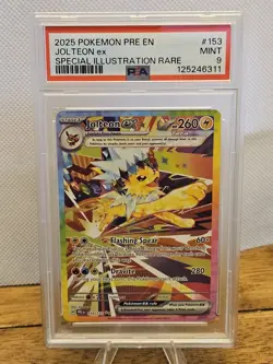 Pokemon 2025 Jolteon ex 153/131 Full Art SIR Prismatic Evolutions PSA 9 - Image 1