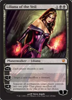 MTG Liliana of the Veil, Light Play, English Innistrad - Image 1