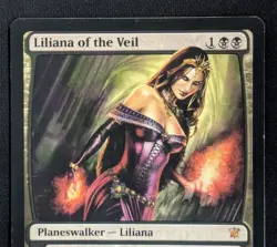 MTG Liliana of the Veil- DAMAGED- Signed -Innistrad Magic Card # 105 - Image 3