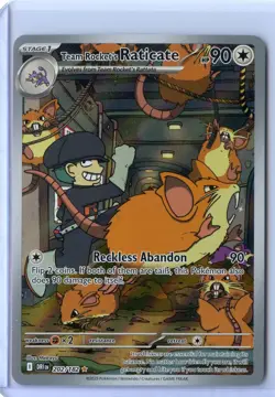 Pokemon TCG: Team Rocket's Raticate 202/182 IR Sv10: Destined Rivals NM - Image 1
