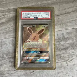2019 POKEMON SM BLACK STAR PROMO #SM233 FULL ART/EEVEE GX PSA 9 w/ Card Guard - Image 1