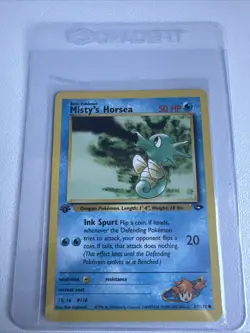 Misty’s Horsea 1st Edition Gym Challenge 87/132 WOTC Vintage Pokemon - Image 1