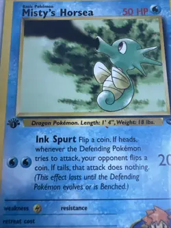 Misty’s Horsea 1st Edition Gym Challenge 87/132 WOTC Vintage Pokemon - Image 2