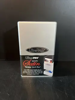 Ultra Pro Satin Tower Deck Box Metallic Silver - Gaming Card and Dice Storage - Image 1