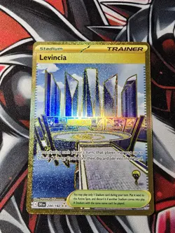 Pokemon TCG - Levincia 244/182 SV10 Destined Rivals Gold Full Art Holo Card - NM - Image 1