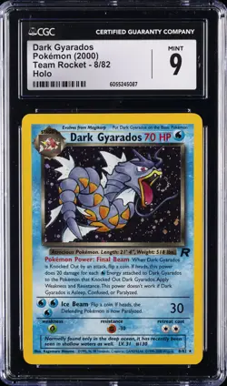 2000 POKEMON TEAM ROCKET - HOLO #8/82 DARK GYARADOS CGC 9 - Image 1
