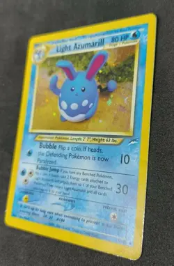 Light Azumarill 13/105 Neo Destiny Swirl Rare Holo Pokemon LP/HP *Pics UR WoTc - Image 3