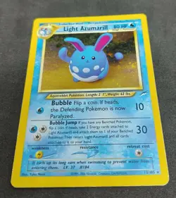 Light Azumarill 13/105 Neo Destiny Swirl Rare Holo Pokemon LP/HP *Pics UR WoTc - Image 4