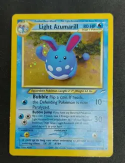 Light Azumarill 13/105 Neo Destiny Swirl Rare Holo Pokemon LP/HP *Pics UR WoTc - Image 5