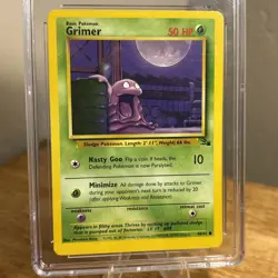 VTG Pokemon TCG 1999 Fossil Unlimited 48/62 Grimmer Graded Slab CGC 6.5 Dark 90s - Image 3