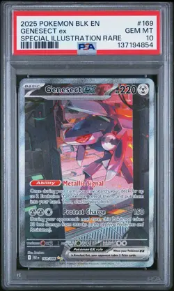 2025 POKEMON BLK EN-BLACK BOLT SPECIAL ILLUSTRATION RARE #169 GENESECT EX PSA 10 - Image 1