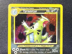 Pokemon TCG Neo Discovery Tyranitar Unlimited Holo Rare 12/75 - Image 3