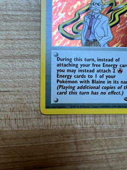 Blaine 17/132 Pokemon TCG Unlimited Holo Rare Gym Challenge - NM - Image 5