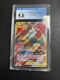 Pokemon Charizard & Braixen GX 212/236 Cosmic Eclipse Full Art Holo CGC 9.5 - Image 1