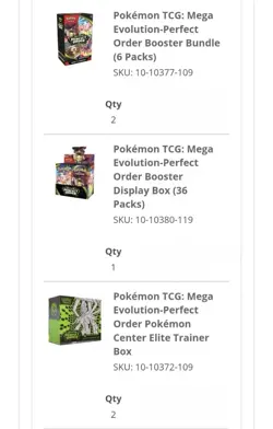 Pokemon Perfect Order - 2x PKC ETB, 1x Display Box, 2x Booster Bundle PRESALE - Image 1