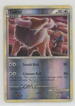 Tauros Reverse Foil Pokemon HeartGold & SoulSilver Unleashed #41 2010 - Image 1