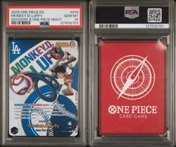 One Piece Monkey.D.Luffy EB02-010 LA Dodgers Promo Card PSA 10 - Image 3