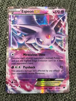 2016 Pokemon XY BREAKpoint 52/122 Espeon EX LP - Image 1