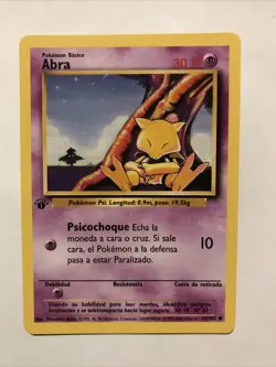 Pokemon TCG Abra Base Set 43/102 Regular 1st Edition Common Spanish Card - Image 1