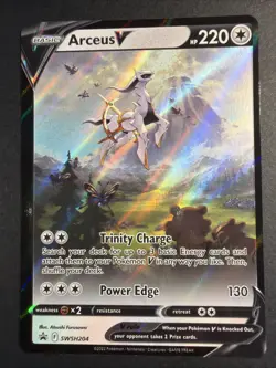 Pokemon Arceus v TCG SWSH204 Sword & Shield Promo Full Art Holo Card NM - Image 1