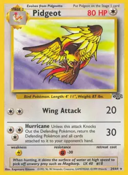 Pidgeot - 24/64 - Pokemon Jungle Unlimited Rare Card WOTC MP - Image 1