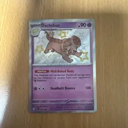 Pokemon TCG Dachsbun Scarlet & Violet Paldean Fates Card 161/091 Baby Shiny - Image 1