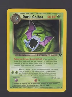 Dark Golbat 24/82 Rare Team Rocket WOTC Pokemon Non-Holo - Image 1