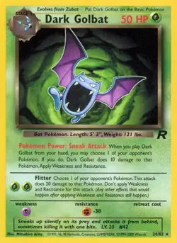 Dark Golbat - 24/82 - Pokemon Team Rocket Unlimited Rare Card WOTC NM - Image 1