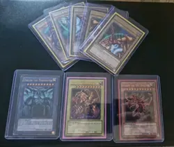 All Ultra 8-CARD SET (YGLD) Unl EXODIA EGYPTIAN GOD|OBELISK * SLIFER RA Ltd Edt - Image 1