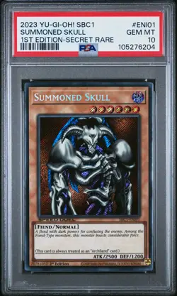 2023 YU-GI-OH! SBC1-SPEED DUEL STREETS OF BATTLE CITY SUMMONED SKULL PSA 10 - Image 1