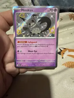 Pokemon TCG Mimikyu Scarlet & Violet Paldean Fates Holo Shiny Rare Card 160/091 - Image 1
