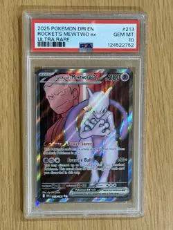 2025 Pokemon Dri EN Rocket’s Mewtwo ex Ultra Rare Gem Mint 10 - Image 1