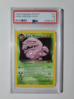 2000 Pokemon Rocket Dark Weezing-Holo PSA 5 - Image 1