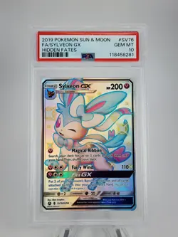 Pokemon Sylveon GX Hidden Fates Full Art #SV76 PSA 10 Gem Mint - Image 1