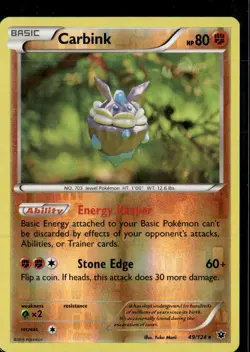 Pokemon Carbink 49/124 Fates Collide Reverse Holo Rare LP - Image 1