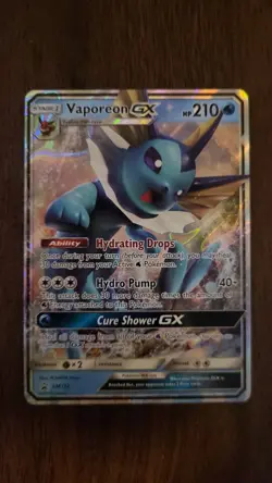 Pokemon 2019 TCG Vaporeon GX Black Star Promo SM172 Holo NM - Image 1
