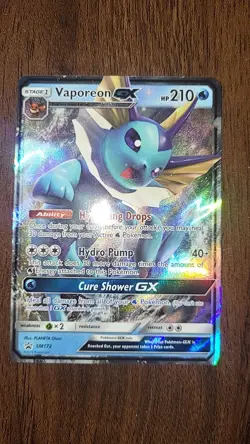 Pokemon 2019 TCG Vaporeon GX Black Star Promo SM172 Holo NM - Image 2