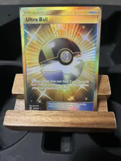Pokemon TCG Ultra Ball Gold Secret Rare Holo Card 161/149 Sun and Moon Set - Image 1