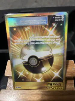 Pokemon TCG Ultra Ball Gold Secret Rare Holo Card 161/149 Sun and Moon Set - Image 2