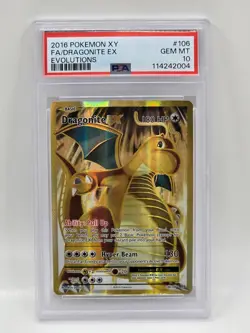 2016 Pokemon XY Evolutions Full Art Dragonite EX #106 PSA 10 GEM MINT - Image 1