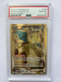2016 Pokemon XY Evolutions #106/108 Dragonite EX Full Art HOLO PSA 10 GEM MINT - Image 1