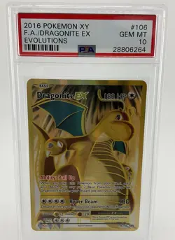 2016 Pokemon Evolutions XY Dragonite EX Full Art 106/108 PSA 10 Gem Mint - Image 1