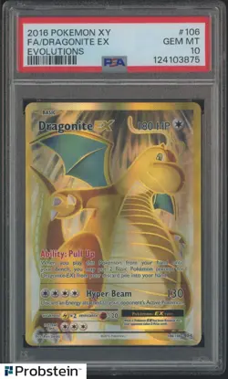 2016 Pokemon XY Evolutions Full Art Dragonite Ex #106 PSA 10 GEM MINT - Image 1