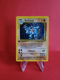 Pokemon Karte/card - Machomei Machamp 8/102 - Base Set 1. Edition VG-Excellent - Image 1