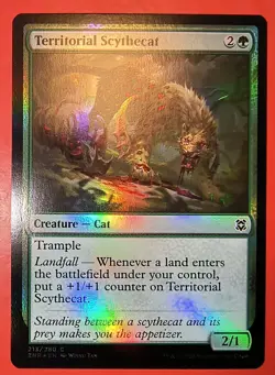 MTG: ZENDIKAR RISING, TERRITORIAL SCYTHECAT, FOIL, 213/280, NM, COMMON, ZNR, - Image 1