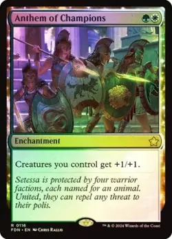 Anthem of Champions FDN Foundations MTG 116 FOIL RARE M/NM - Image 1