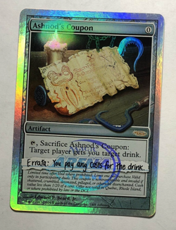 MTG- Ashnod's Coupon x1 - Unhinged Promo FOIL 14 Near Mint Fast Shipping - Image 1