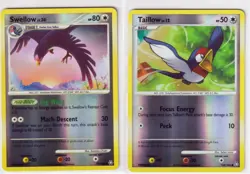 2008 SWELLOW 73/146 & TAILLOW 124/146 LEGENDS AWAKENED POKEMON REV HOLO - Image 1