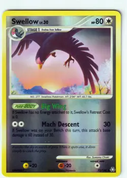 2008 SWELLOW 73/146 & TAILLOW 124/146 LEGENDS AWAKENED POKEMON REV HOLO - Image 2