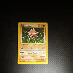 Pokemon TCG Hitmonchan Base Set Holo Unlimited Rare Card 7/102 LP-NM Condition - Image 1